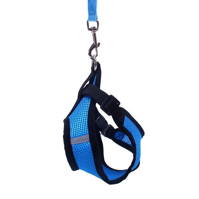 Emoly Soft Mesh Dog Harness Vest, Small Dog Harness, Night Reflective Adjustable Mesh Harness with Padded Vest and Leashï¼ˆOrangeï¼‰ - Image 5